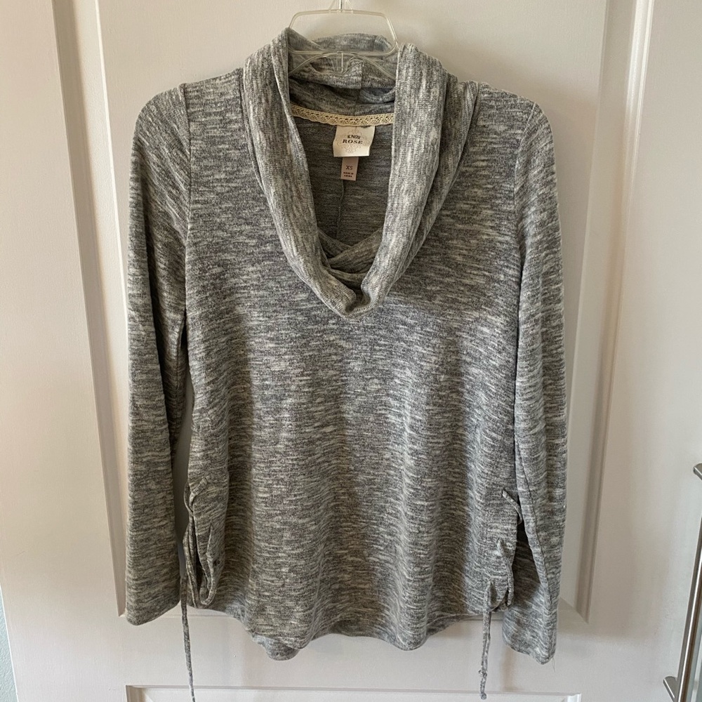 Grey sweater with slit sides